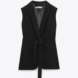 Zara belted tuxedo vest